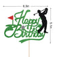 Crseniny Golf Happy Birthday Cake Topper?Golf Ball Player Cake Decorations?Glitter Happy Birthday Cake Topper - Sports Themed Party Decoration