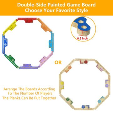 MUCITAGF Jokers and Marbles Board Game, Wooden 2-8 Player Family Game Set