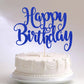 FmiyunEea Happy Birthday Cake Topper- Glitter Happy Birthday Cake Decor, Handmade Anniversary/Birthday Party Supplies (Deep blue)