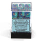 Chessex Dice d6 Sets: Gemini Blue / Teal with Gold - 12mm Six Sided Die (36) Block of Dice