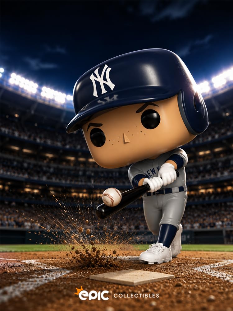 Epic Collectibles Pop Baseball: NY Yankees - Aaron Judge Batting Vinyl Figure Included with Box Protector Compatible for Funko