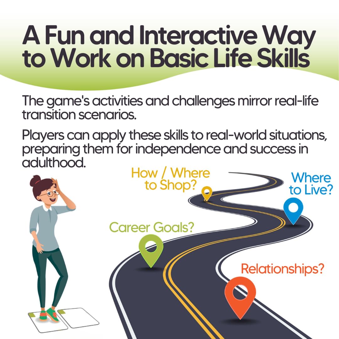 M&J Games What's Next? A Life-Size Transition Game, Jumbo Size Inclusive Floor Game, Board Game for Neurodivergent & Autistic Individuals, Work on