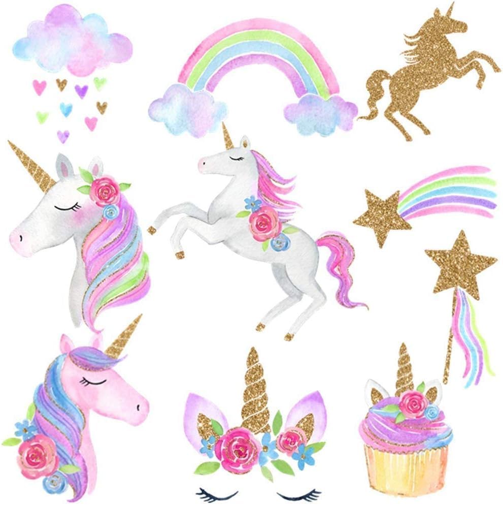 Kocici Unicorn Birthday Decorations, Rainbow Unicorn Party Supplies with Banner and Hanging Swirls for Girls Birthday Party