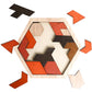 Skrtuan Wooden Puzzle Hexagon Tangram Puzzle for Kids Adults Brain Teasers Puzzles Game Challenge Toy Shape Pattern Block Tangram Family Portable