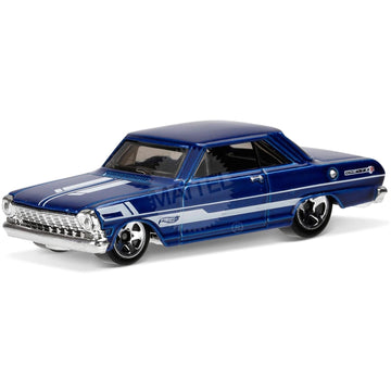 Hot Wheels, 2016 Muscle Mania, '63 Chevy II [Blue] Die-Cast Vehicle #128/250