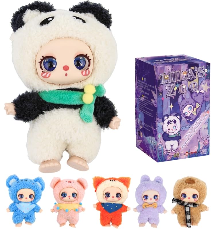 Mystery Fun Liila‘s Zoo Series Blind Box, Adorable Plush Collectible Toys, 6.3IN Hangable Doll with Unique Designs Birthday Gifts, 1PCS (1 of 7