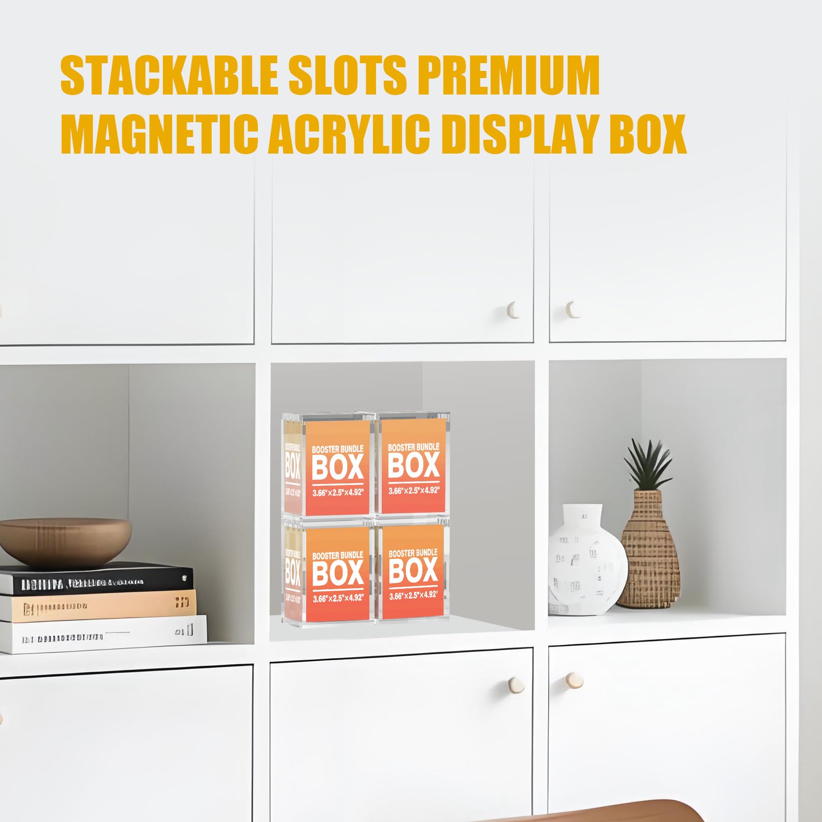 TCGENITH Booster Bundle Acrylic Magnetic Case for TCG Boxes, 5mm Thick Stackable Protector with Magnetic Closure, Display Storage for Card Game Packs