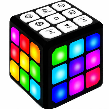 FLASHDASH Flashing Cube Electronic Memory and Brain Game - 4-in-1 Handheld Stem Toys for Kids - Cool Gadgets, Games for Boys and Girls - Fun Family