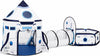 Little Dove Kids Play Tent with Tunnel & Ball Pit, 3-Piece Pop Up Rocket Ship Tent Set, Indoor Outdoor Playhouse for Boys & Girls, Pretend Play Toy