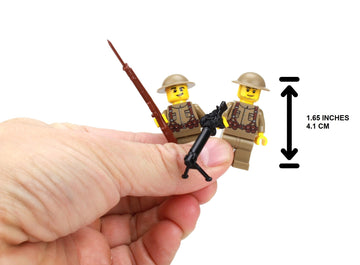 Battle Brick 1.6 Inches Tall US Army WW1 Doughboy Soldiers Collectible Custom Minifigures| Genuine Military Minifig | Printed in The USA | World WAR |