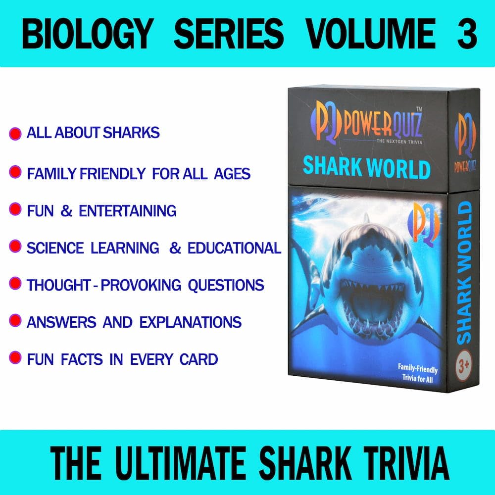 POWERQUIZ Shark World Biology Trivia Game for Kids & Adults