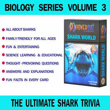 POWERQUIZ Shark World Biology Trivia Game for Kids & Adults