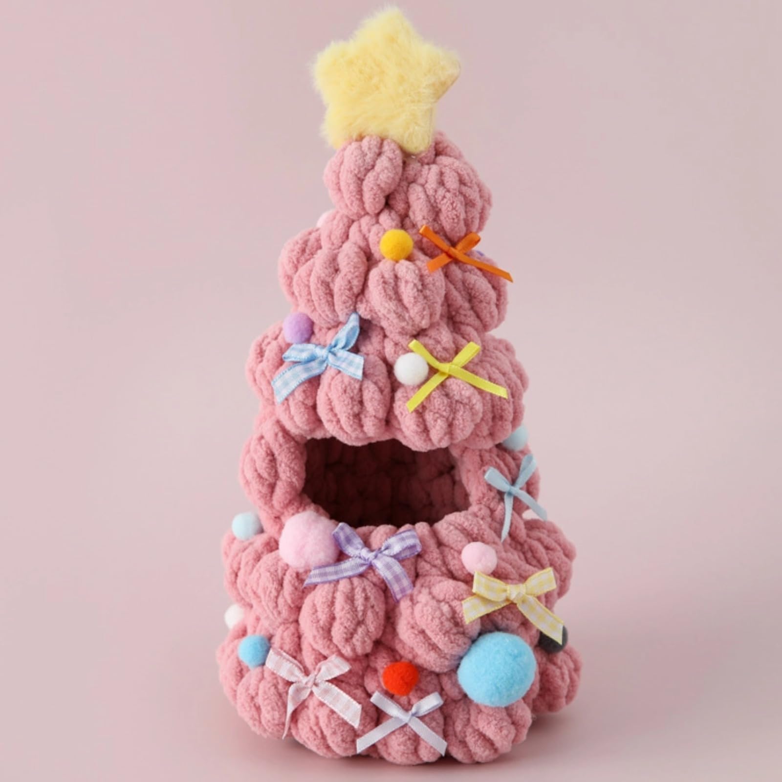 for Labubu Christmas Tree Knit Costume (Peach Pink)