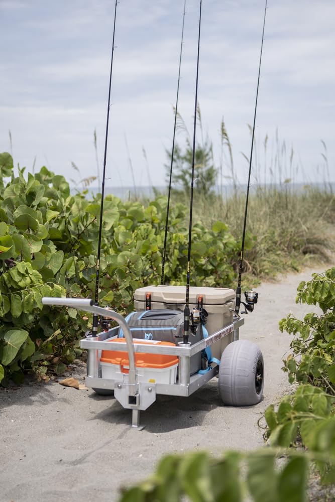 Bimini Beach Wagon-Balloon Beach Tires-Solid Aluminum Bed-Hitch Receiver Included- Made in USA