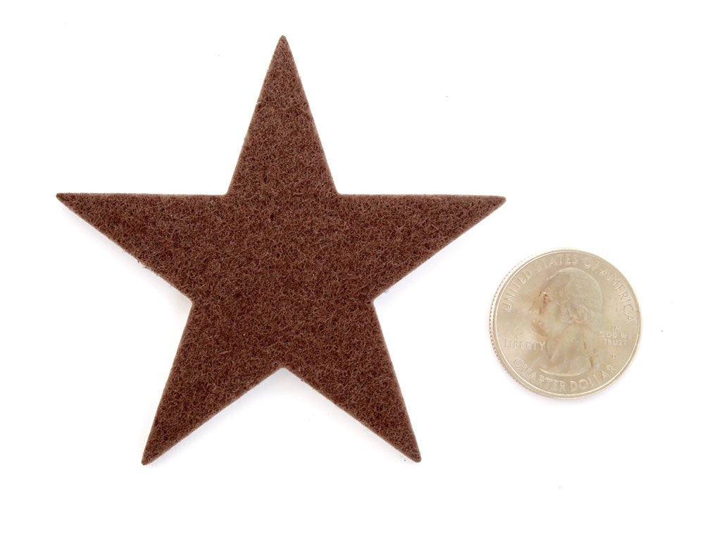 Playfully Ever After 1.5 and 3 inch Combo Size Felt Star Stickers 46pc (Brown)