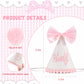 Kaniwati Pink Bow Half Birthday Hat,Bow Girl 1/2 Birthday Hat,Half Decorations for Girls,White and Pink Embroidery (CXMZ-HALF-HDJ)