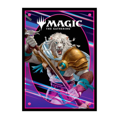 Ultra PRO - Foundations Ajani 100ct Deck Protector Sleeves Light - Friendly Card Sleeves & TopLoader for Cards - Perfect Deck Sleeves for Magic: The