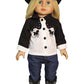 American Fashion World Western Cowboy/Cowgirl Outfit for 18 Inch Dolls - Shirt, Jeans, Black Cowboy Hat & Boots