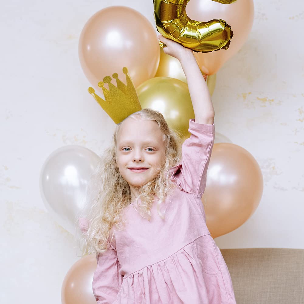 HOKPA Gold Crown Hats, 12Pcs Mini Birthday Hats Party Crown Hats Caps for Kids Birthday Wedding Anniversary Celebration Decoration