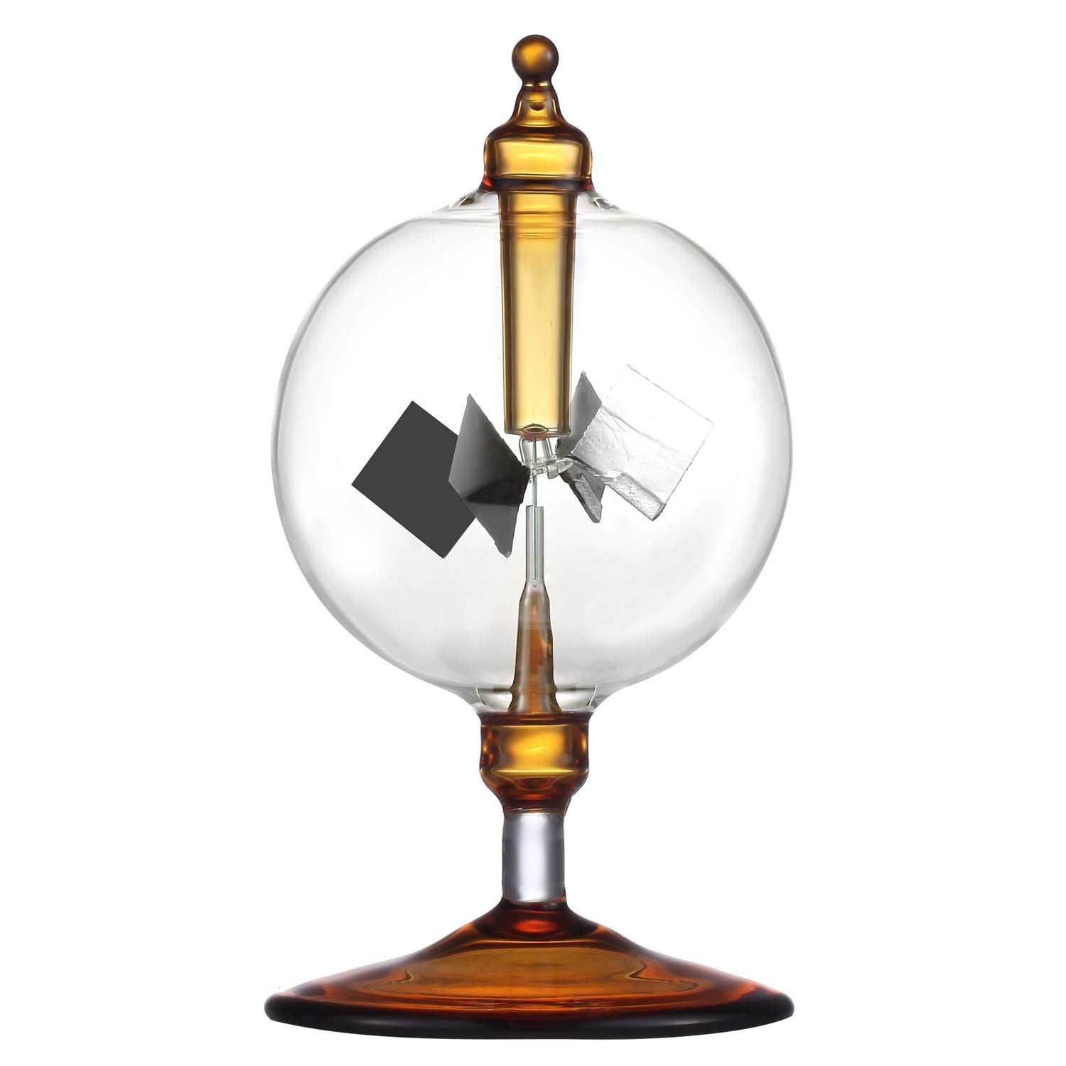 Yiluren Solar Crookes Radiometer Glass Windmill Handmade for Party Home Decoration Gift Orange S