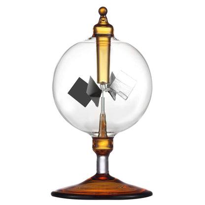 Yiluren Solar Crookes Radiometer Glass Windmill Handmade for Party Home Decoration Gift Orange S