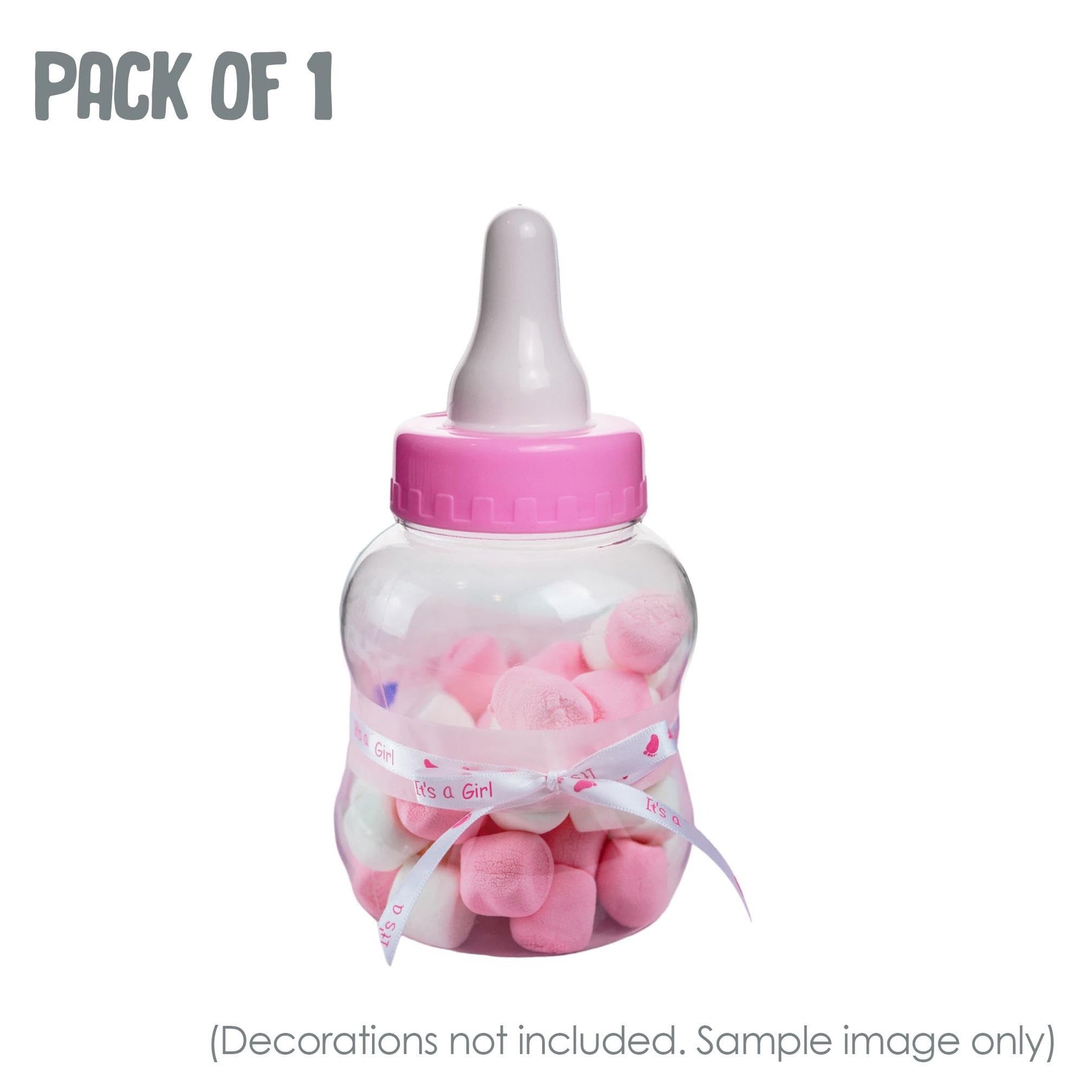 8.5" Jumbo Fillable Baby Shower Bank Plastic Decoration Centerpiece (Pink, 8.5")