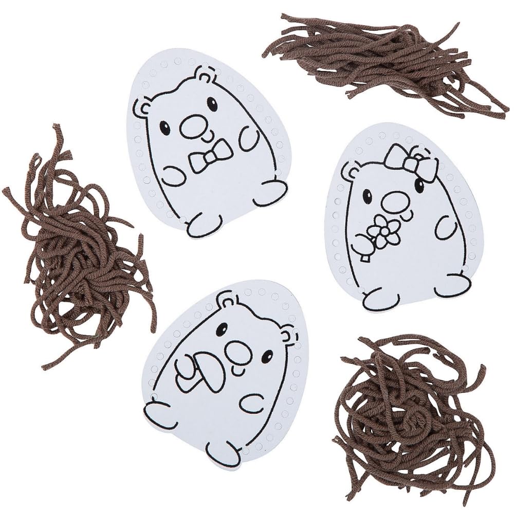 Fun Express Color Your Own Hedgehog Lacing Card Craft Kit - Makes 12.