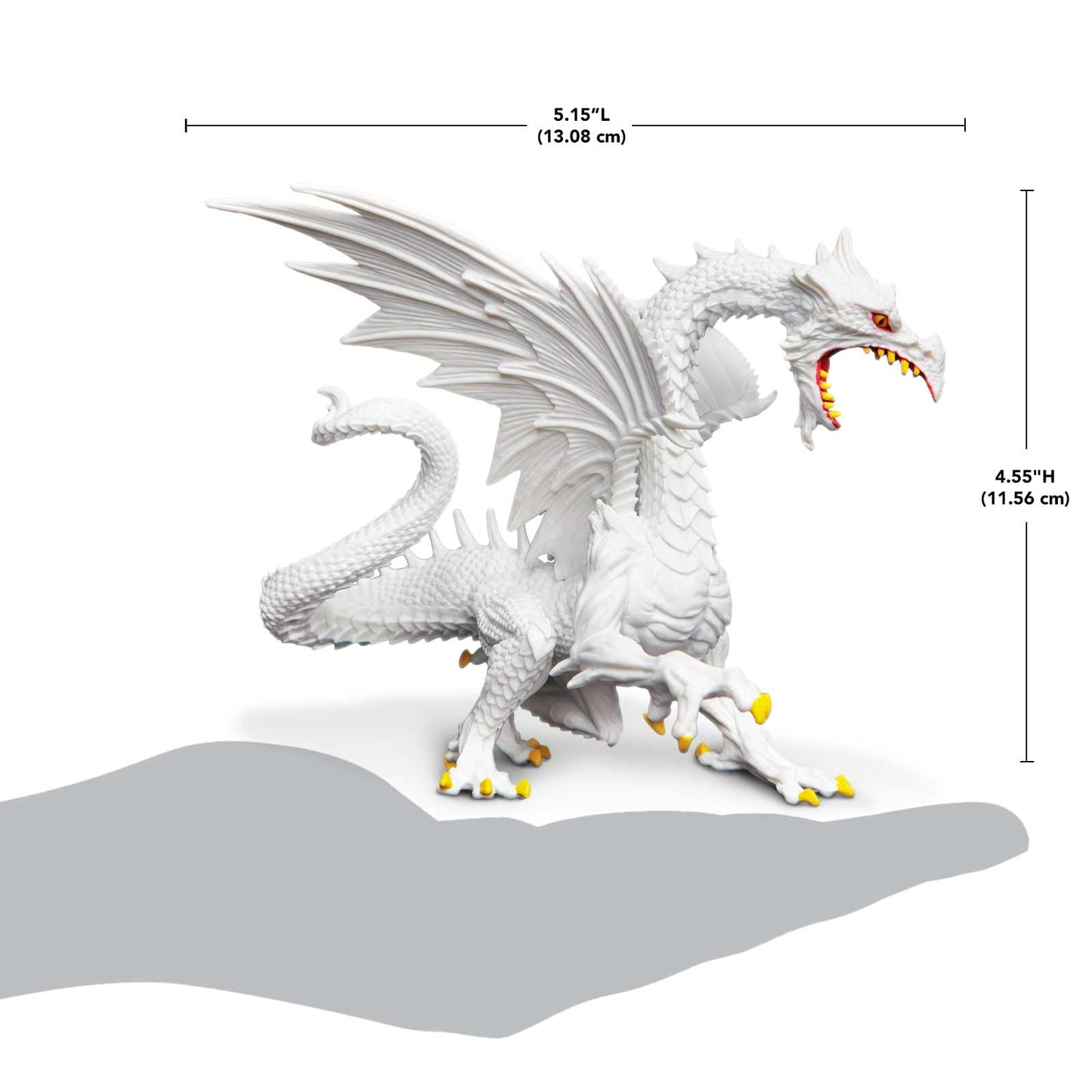 Safari Ltd. Glow-in-the-Dark Snow Dragon Figurine - Detailed 6" Model Figure - Fun Educational Fantasy Play Toy for Boys, Girls & Kids Ages 4+