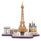 Revell Paris Skyline 3D Puzzles for Adults and Kids Ages 10 Years and up Arts Crafts Building - Eiffel Tower, Notre Dame, Louvre, Arc de Triomphe