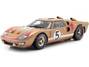 1966 Ford GT-40 MK II RHD (Right Hand Drive) #5 Gold 24H of Le Mans 1/18 Diecast Model Car by Shelby Collectibles
