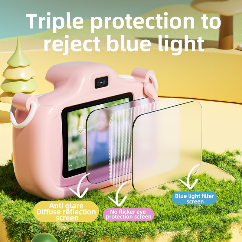 Kids Camera, 1080P 48MP Front Selfie Toddler Camera, 2.4 inch Big Screen Toy Camera, 8X Zoom in Chritmas Birthday Gift Cameras for Kids Boys Girl Age