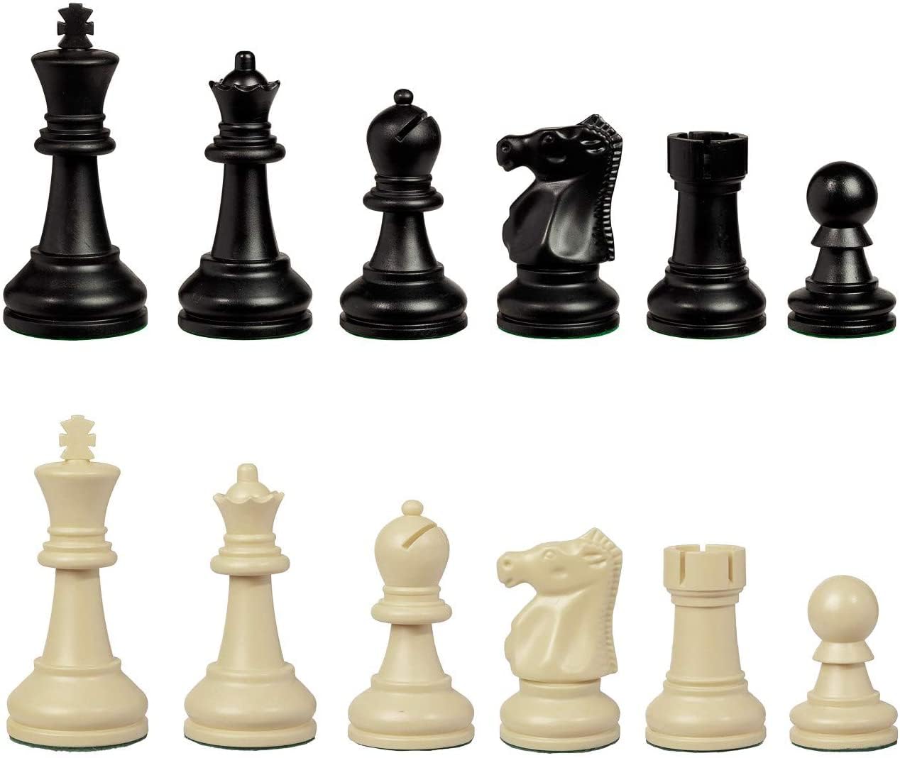 WE Games Bobby Fischer Ultimate Chess Pieces Set, Staunton Plastic Tournament Chess Set - Extra Queens, Triple Weighted