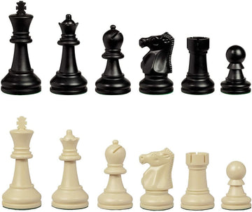 WE Games Bobby Fischer Ultimate Chess Pieces Set, Staunton Plastic Tournament Chess Set - Extra Queens, Triple Weighted