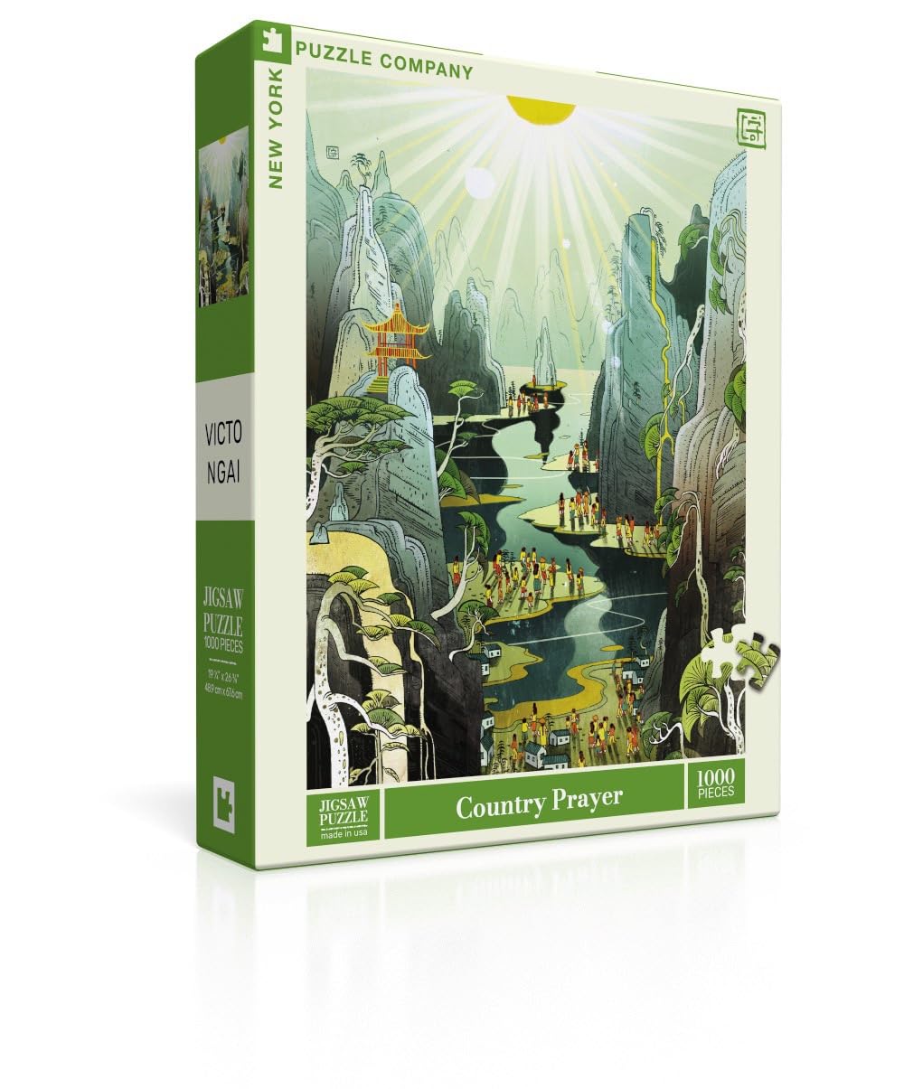 New York Puzzle Company - Victo Ngai Country Prayer - 1000 Piece Jigsaw Puzzle for Adults by Victo Ngai
