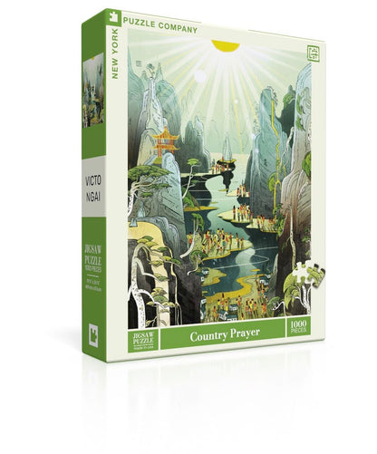 New York Puzzle Company - Victo Ngai Country Prayer - 1000 Piece Jigsaw Puzzle for Adults by Victo Ngai