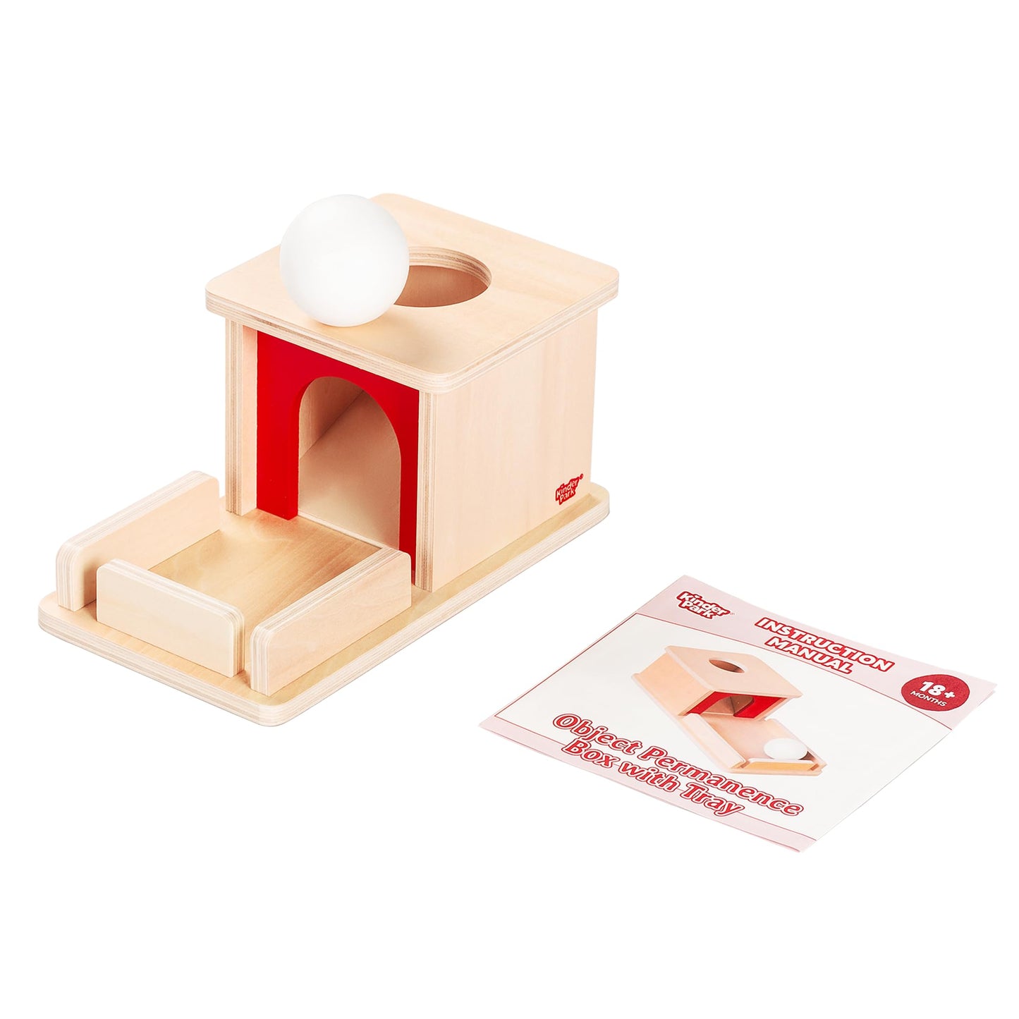 Montessori Wooden Object Permanence Box Toys for Babies, Ball Drop Toy with Tray for 18+ Months Kids, Fine Motor Toys for 2 3 Years Old, Sensory Toy