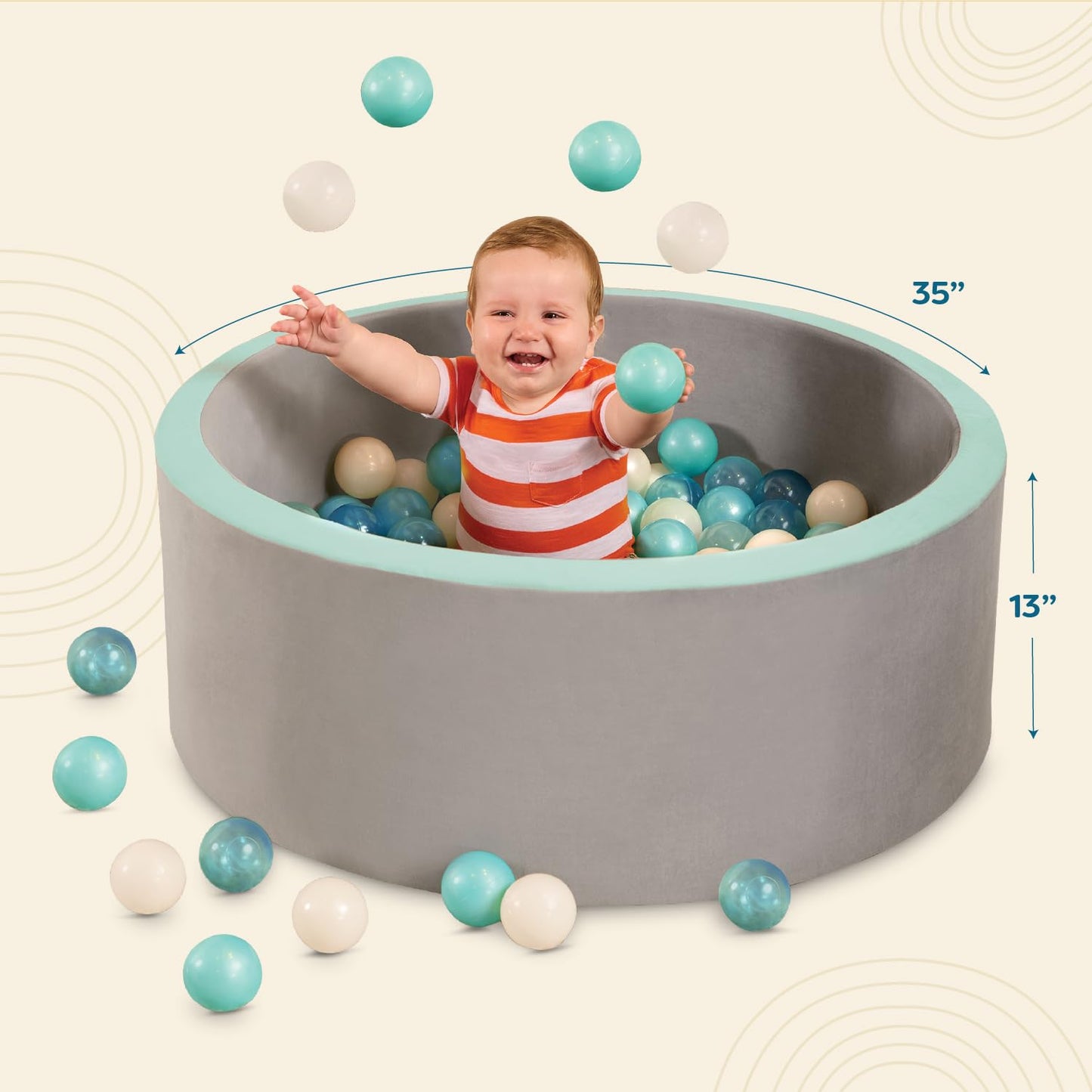 B. toys Battat Soft Foam Ball Pit with 100 Crush-Resistant Balls