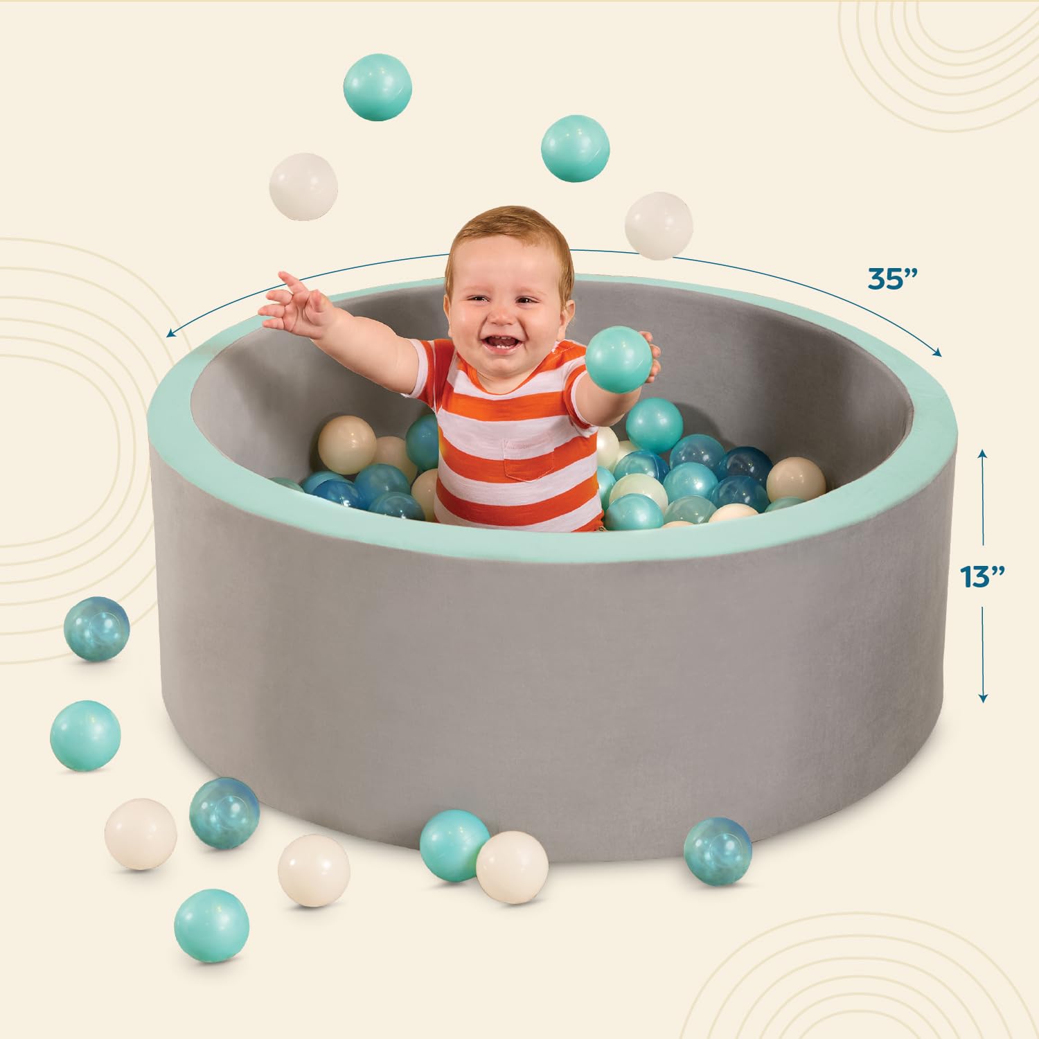 B. toys Battat Soft Foam Ball Pit with 100 Crush-Resistant Balls