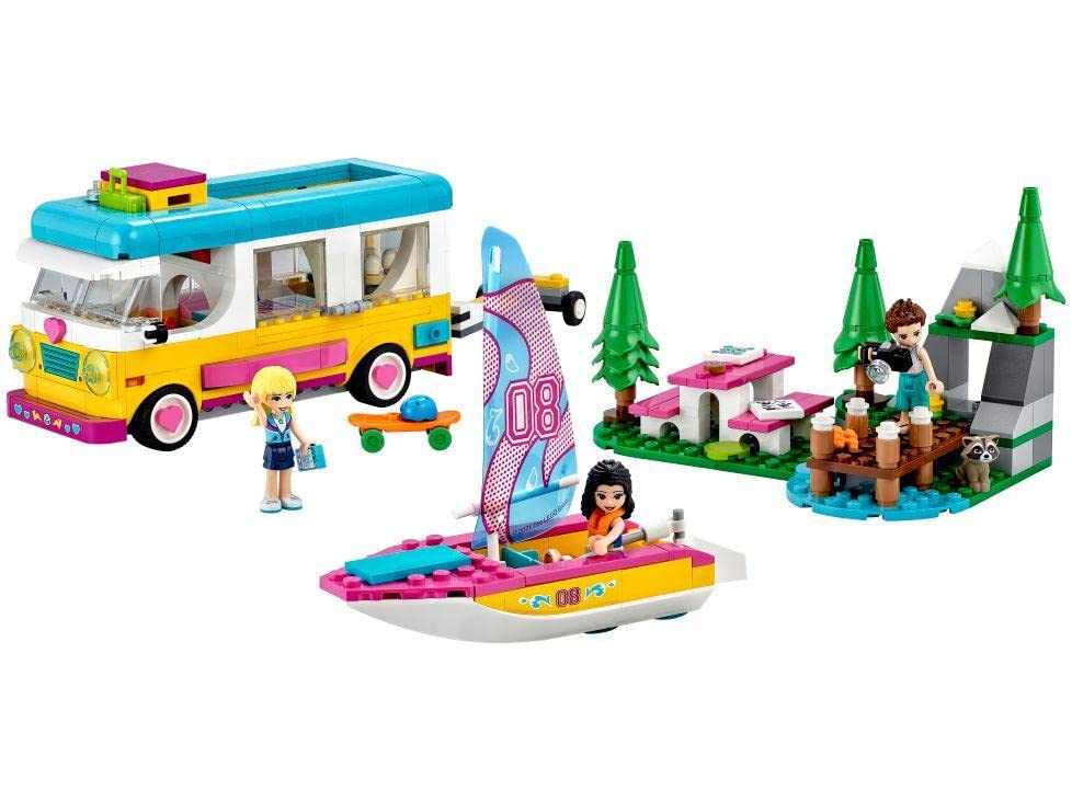 LEGO Friends Forest Camper Van and Sailboat 41681 Building Kit; Forest Toy; New 2021 (487 Pieces)