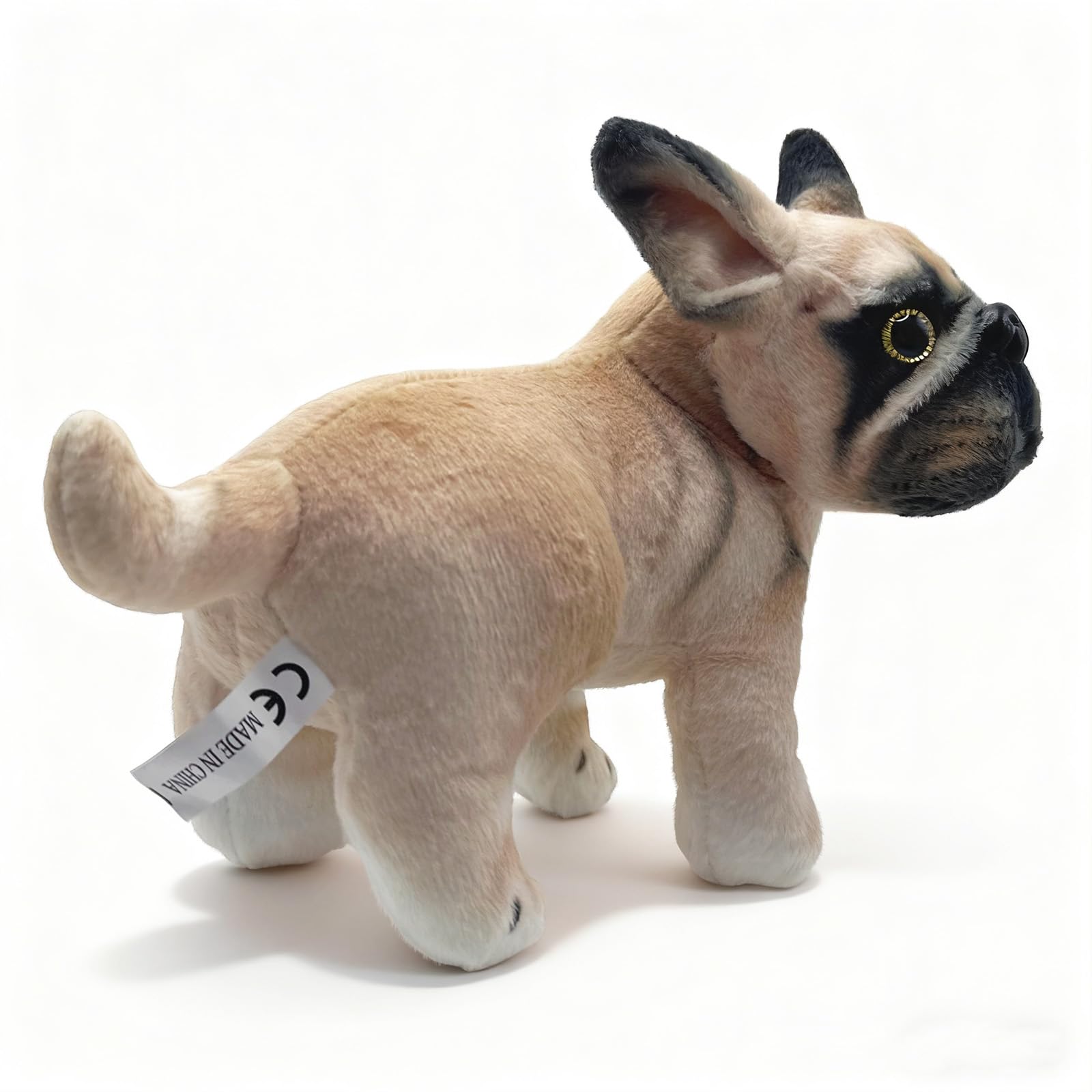 Roqei Realistic French Bulldog Stuffed Animal - Soft Dog Plush Toy, Cute Frenchie Puppy Doll for Kids, Dog Lovers & Gifts, Lifelike Design, 9 inches