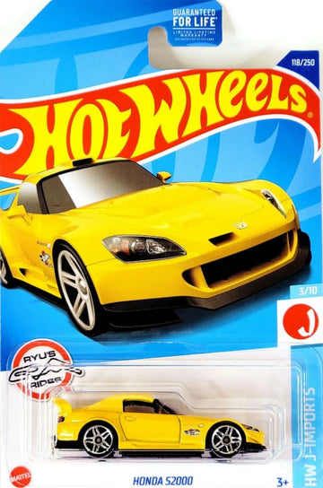 Hot Wheels Honda S2000 [Yellow] J-Imports 3/10, 118/250, 1:64 Scale Diecast Toy Vehicle