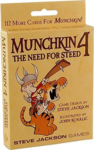 Munchkin 4 - The Need For Steed Card Game Expansion |112-Card Expansion | Adult, Kids, & Family Game | Fantasy Adventure RPG | Ages 10+ | 3-6 Players