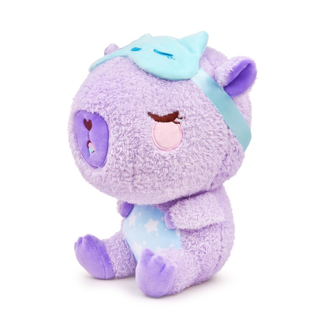 Sleepy Capybara Stuffed Animal - Lila the Sleepy-bara | Purple Soft Kawaii Plush Toy with Cute Sleepmask Accessory | Great Bedtime Plushies | Cozy