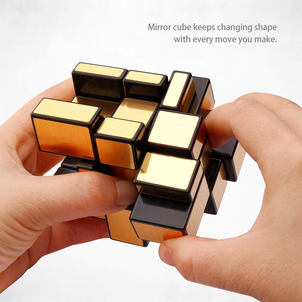 D-FantiX Shengshou Gold Mirror Cube 3x3x3, Different Shape Shifting Puzzle