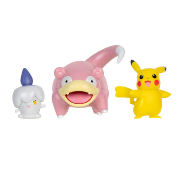 Pokemon Toy Figures Set - Pokemon Battle Figure 3PK: Pikachu, Litwick, Slowpoke, Mutli, PKW3056