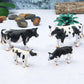 BLAPNK 4 Pcs Realistic Farm Cow Animals Model Figure Toy Set, Barn Farm Cow Family Figurines Collection Playset Preschool Science Educational Learn
