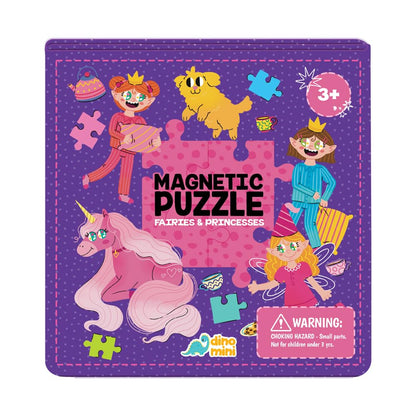 Dinomini Magnetic Puzzles for Toddlers 3-5 - Tri Fold Set with 3 x 20 Piece Magnetic Puzzles - Travel Activities for Preschoolers - Learning