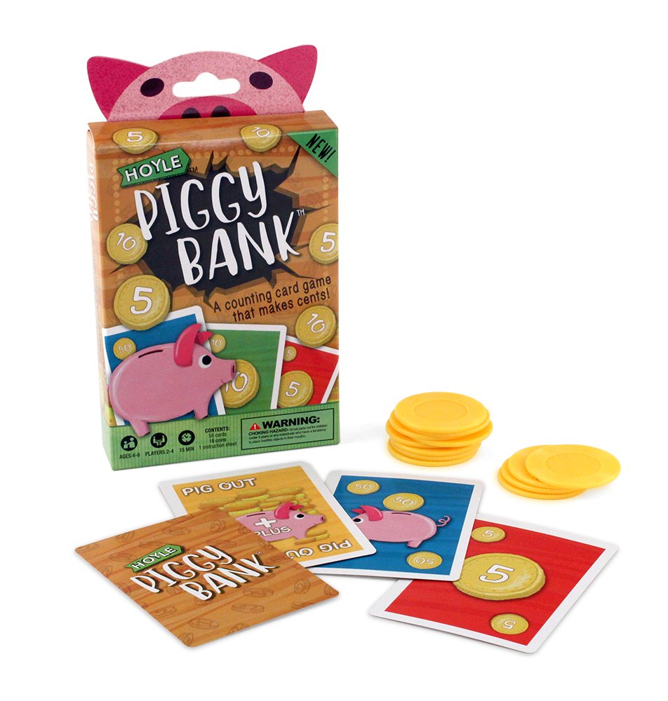Hoyle Piggy Bank - Children's Card Game - Ages 4-6 - Learning to Count - Kids Card Game