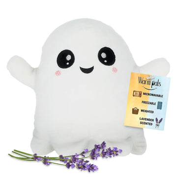 1i4 Group Glow in the Dark - Ghost - Microwavable & Weighted Plush Stuffed Animal - Heated Plushie for Warmth - Cute, Soft, Cozy Toy for Adults