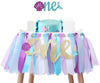 Mermaid Skirt For 1st Birthday - Party Supplies For Highchair Tutu Skirt, First Birthday With One Pennant,Cake Topper For Birthday Party Supplies